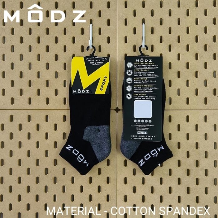 MODZ'S Men and Women's Ankle-Length Sport socks in Black (1 pair pack)