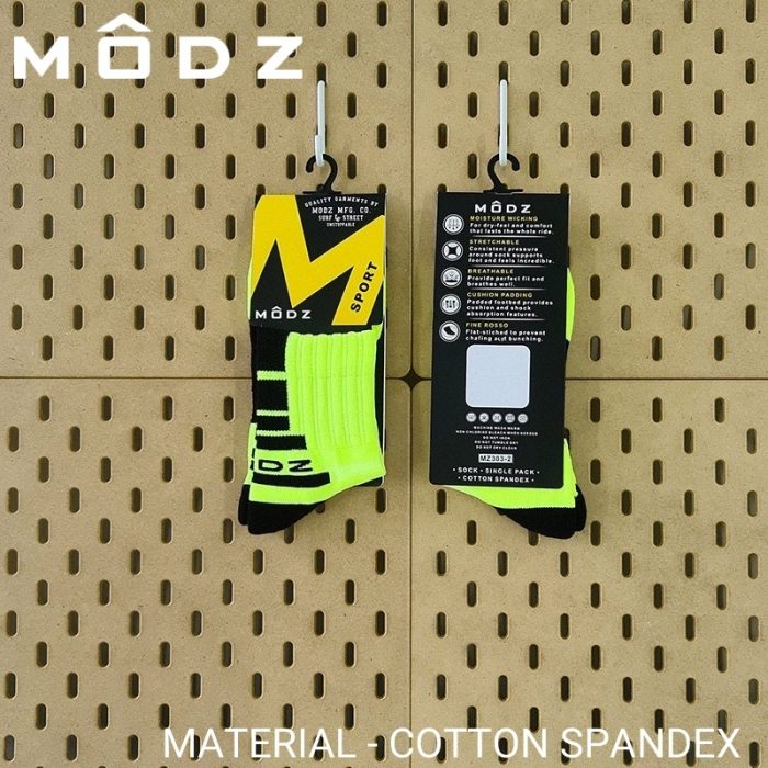 MODZ'S Men and Women's sport socks, in Lime Green made of cotton spandex (1 pair pack)