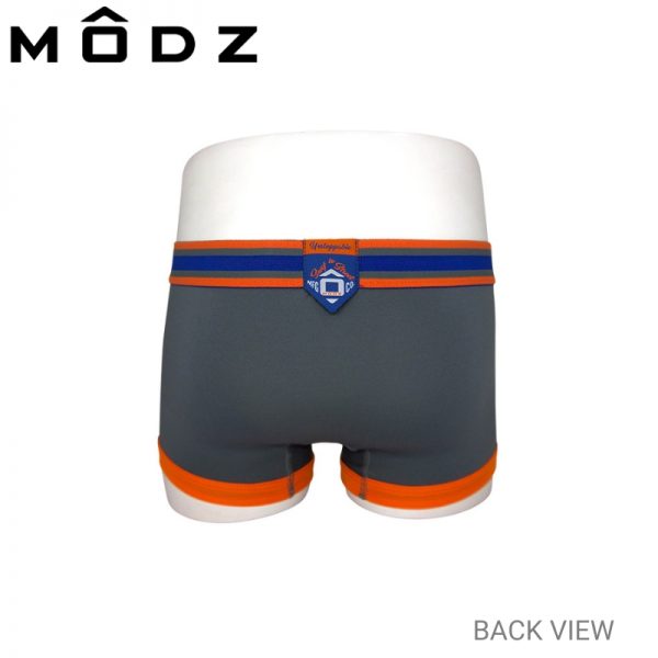 MODZ MALE UNDERWEAR DRI-FIT SHORTY IN NAVY, GREY AND ORANGE COLOUR FRONT VIEW (2 pcs pack)