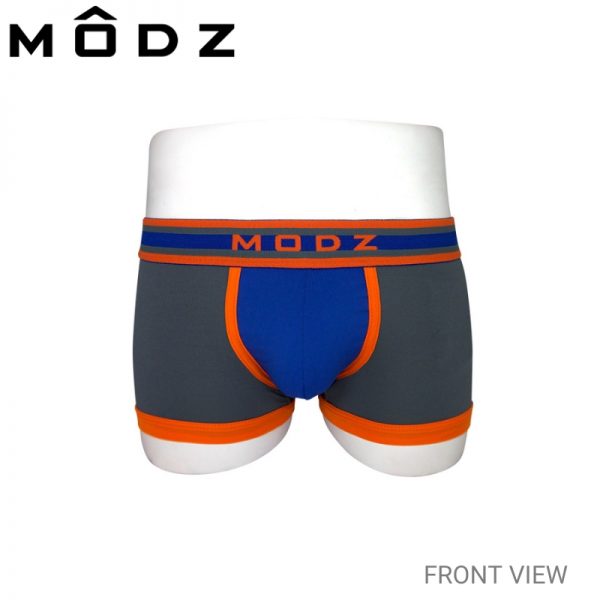 MODZ MALE UNDERWEAR DRI-FIT SHORTY IN NAVY, GREY AND ORANGE COLOUR FRONT VIEW (2 pcs pack)
