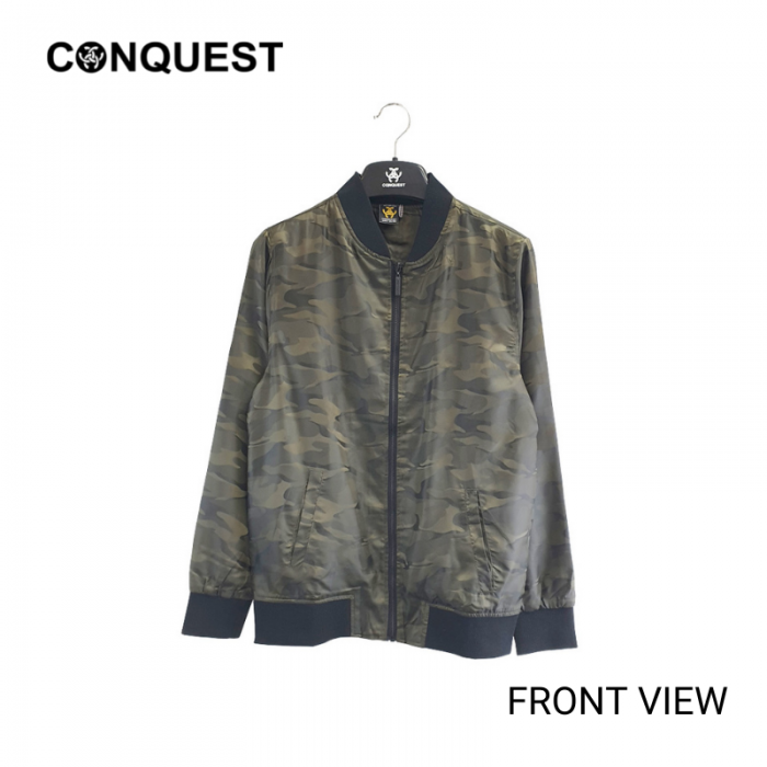 "CONQUEST MEN'S LONG SLEEVE GREEN CAMOUFLAGE JACKET "