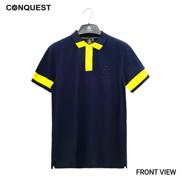 Polo Shirt For Men Malaysia CONQUEST MEN POLO TEE In Navy Front View