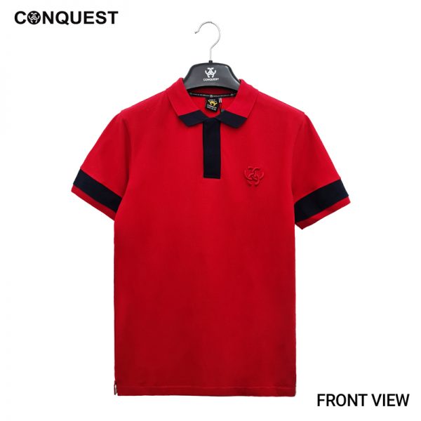 CONQUEST MEN POLO Shirt for men in Red Front View