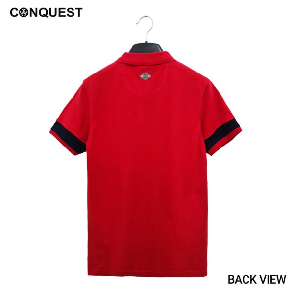 CONQUEST MEN POLO Shirts for men in Red Back View