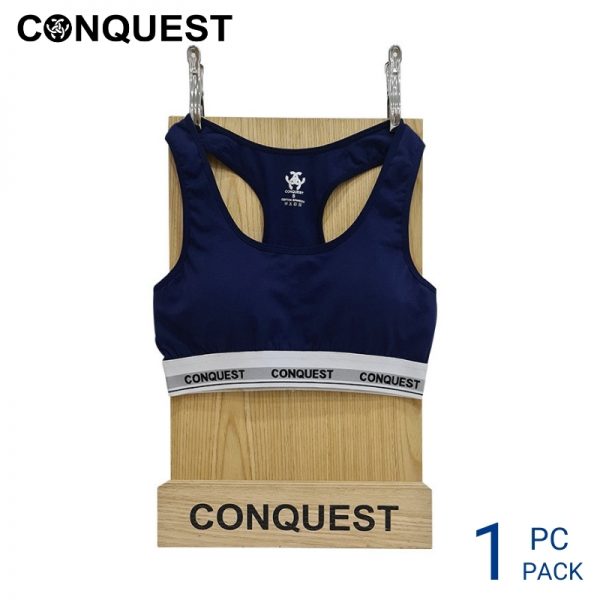 Sport Bra Online Malaysia CONQUEST WOMEN SPORT BRA (1 pc pack) Navy Colour Front View