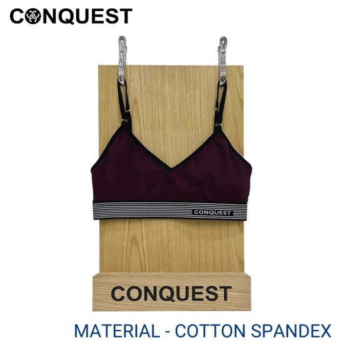 Sport Bra Online Malaysia CONQUEST WOMEN SPORT BRA (1 pc pack) Maroon Colour Front View