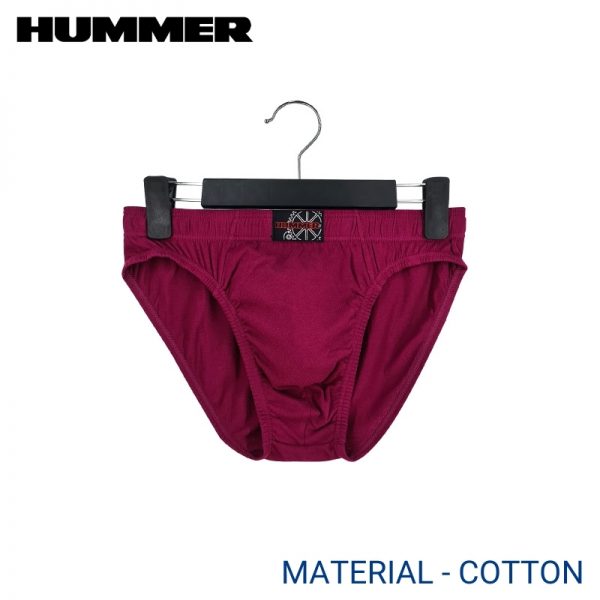Hummer Underwear HUMMER MEN MINI EXTRA SIZE (5 pcs pack) WINE RED 30MM COVERED WAISTBAND COTTON
