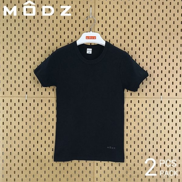 Men Inner T-Shirt MODZ MEN ROUND NECK INNER TEE (2 pcs pack) Black Colour Front View