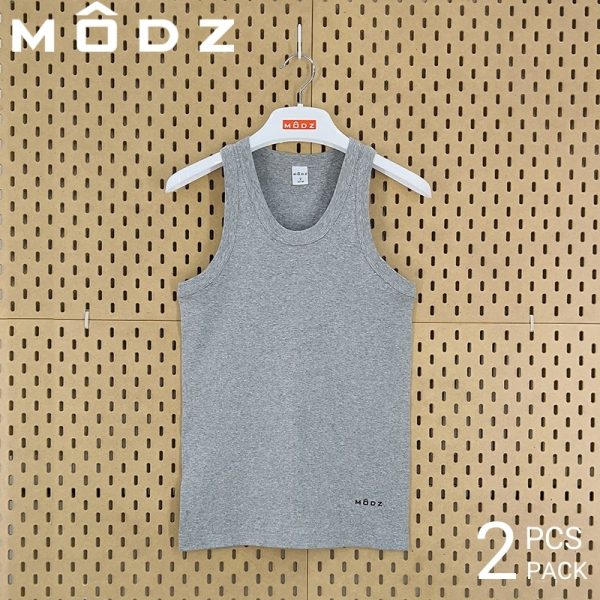 Men Inner T-Shirt MODZ MEN SINGLET INNER TEE (2 pcs pack) Grey Colour Front View
