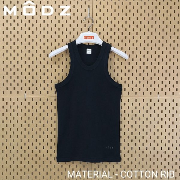 Men Inner T-Shirt MODZ MEN SINGLET INNER TEE (2 pcs pack) Black Colour Front View