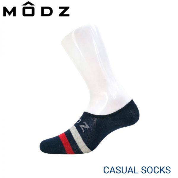 Men Sport Socks MODZ MEN CASUAL SOCKS (3 pairs pack) ASSORTED COLOUR BOAT LENGTH COTTON SPANDEX SIDE VIEW