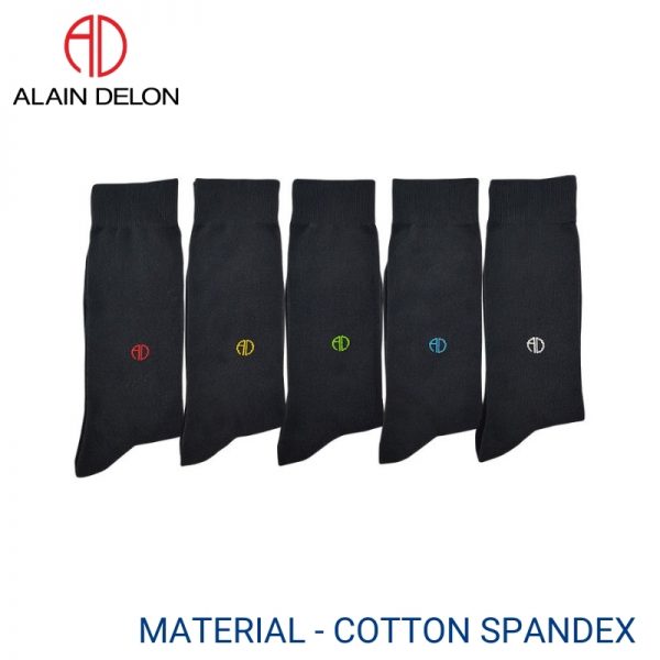 Men Sport Socks ALAIN DELON CASUAL SOCKS (5 pairs pack) ASSORTED COLOUR FULL LENGTH COTTON SPANDEX