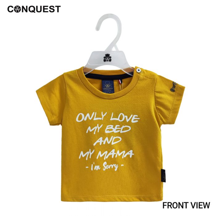 BABY T SHIRT CONQUEST BABY ONLY LOVE TEE in Yellow