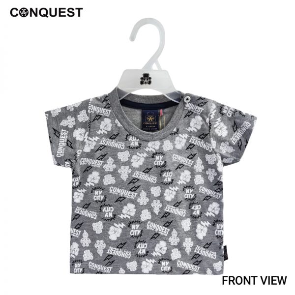 BABY T SHIRT CONQUEST BABY MOCO NY CITY TEE IN GREY