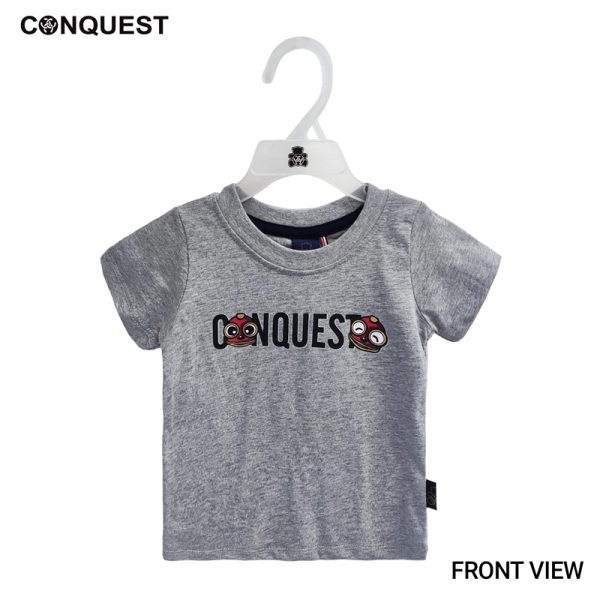 BABY T SHIRT CONQUEST TODDLER MOCO HEAD TEE IN GREY