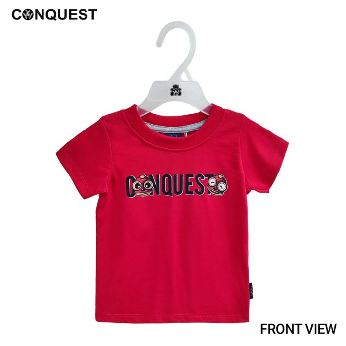 BABY T SHIRT CONQUEST TODDLER MOCO HEAD TEE IN RED