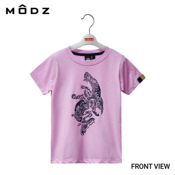 Online Kids Clothes Malaysia MODZ KIDS SPINDRIFT SHARK TEE Pink Colour Front View