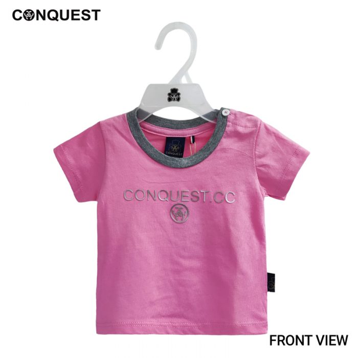 BABY T SHIRT IN PINK CONQUEST BABY SOLID LOGO TEE