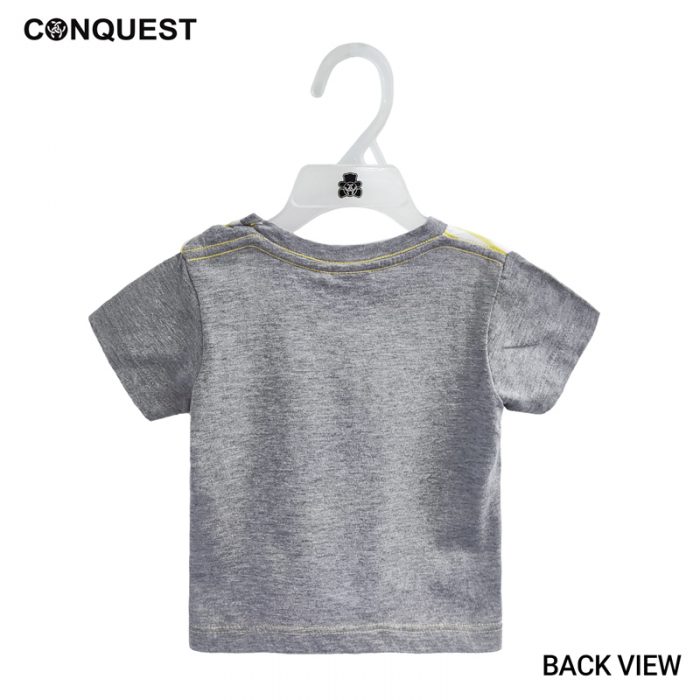 Baby T Shirt CONQUEST BABY BASIC STRIPE TEE In Yellow Stripe Back View
