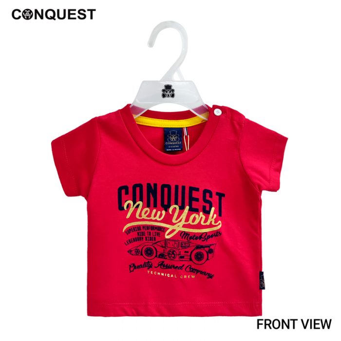 BABY T SHIRT CONQUEST BABY NY MOTOR SPORTS RED TEE Front View