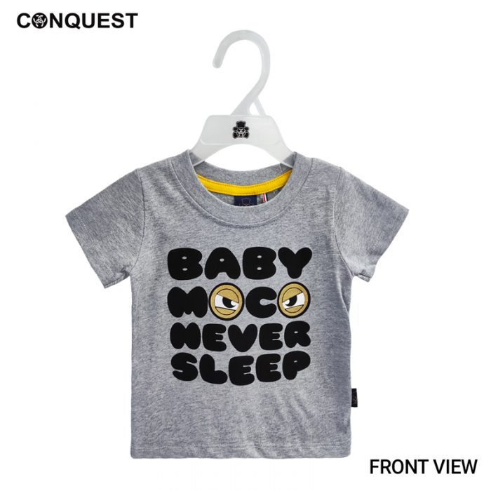 Baby T Shirt CONQUEST BABY NY MOTOR SPORTS TEE In Grey Front View