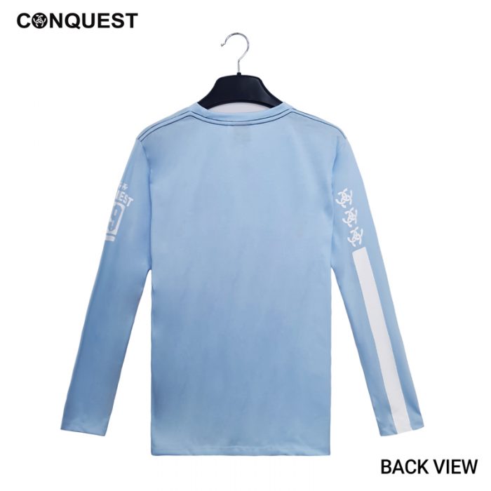 Men Long Sleeve T Shirt Malaysia CONQUEST MEN 09 LONG SLEEVE TEE In Grey And Blue Back View
