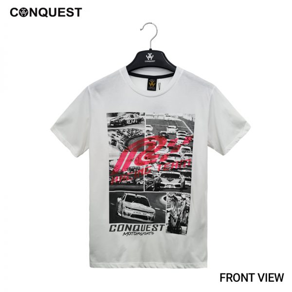 Nascar T-Shirt CONQUEST MEN RACING TEAM TEE WHITE FRONT VIEW