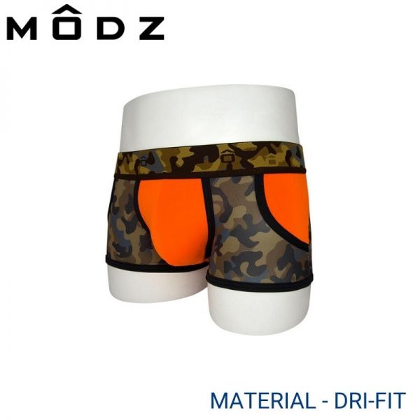 Mens Trunks Underwear Malaysia MODZ MEN DRI-FIT SHORTY (2 pcs pack) 40mm Elastic Waistband Orange Colour Side View