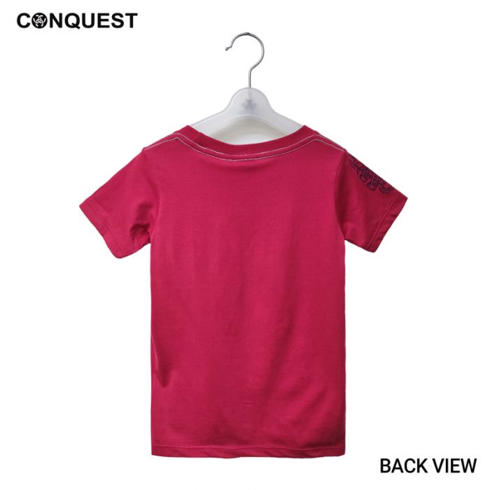 Online Kids Outfits And Clothes Malaysia CONQUEST KIDS SUPERIOR PERFORMANCE TEE Red Colour Back View