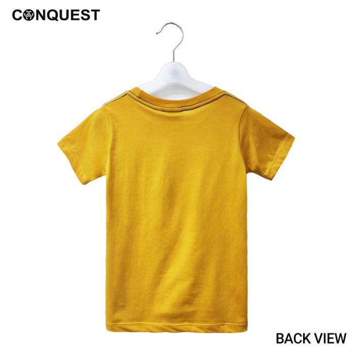 Online Kids Outfits And Clothes Malaysia CONQUEST KIDS LEGENDARY CO. TEE Mustard Colour Back View