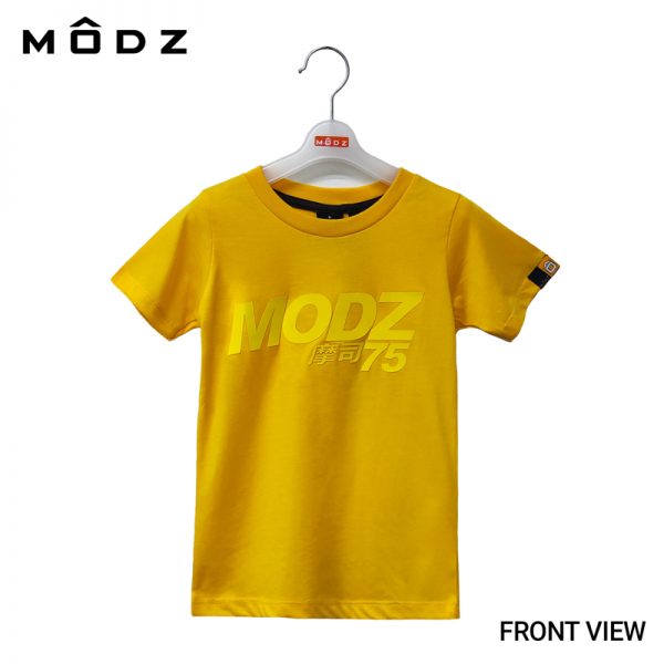 Online Kids Outfits And Clothes Malaysia MODZ KIDS 75 LOGO TEE Yellow Colour Front View
