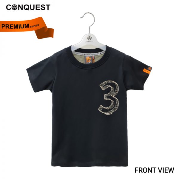 CONQUEST KIDS ONLINE CLOTHES LIMITED PREMIUM NO.3 TEE IN BLACK MALAYSIA