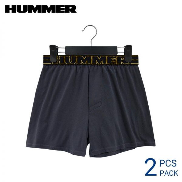 Hummer Boxer HUMMER MEN BOXER EXTRA SIZE (2 PCS PACK) BLACK ELASTIC WAISTBAND