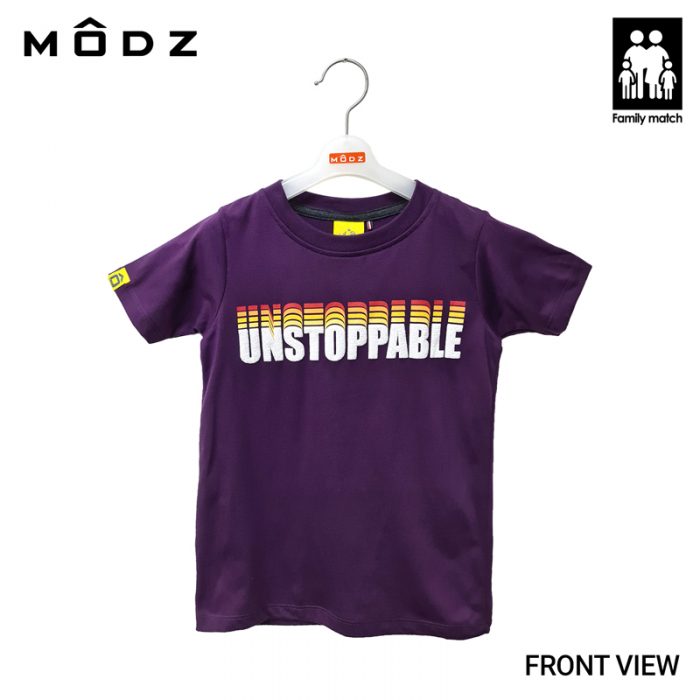 Online Kids Outfits And Clothes Malaysia MODZ KIDS UNSTOPPABLE TEE Purple Colour Front View