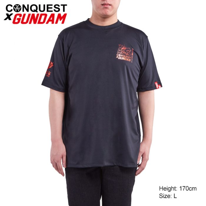 Conquest T Shirt BLACK CONQUEST X GUNDAM MEN MS-06S TEE