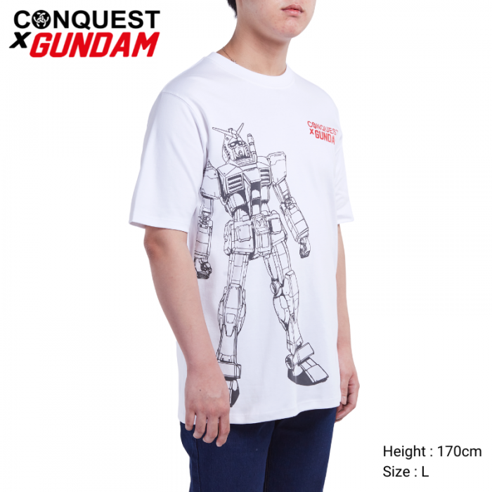 Conquest T Shirt CONQUEST X GUNDAM MEN RX-78-2 OUTLINE TEE FRONT VIEW