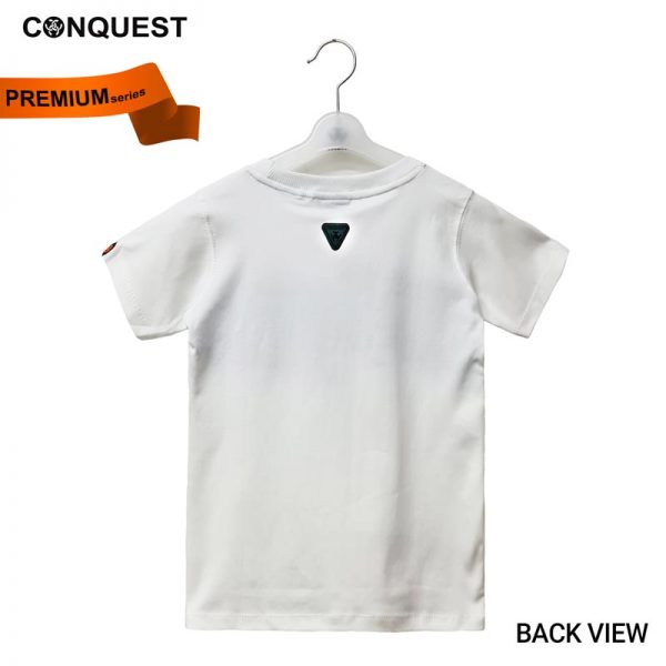 CONQUEST KIDS ONLINE CLOTHES LIMITED PREMIUM CUSF TEE IN WHITE BACK VIEW MALAYSIA