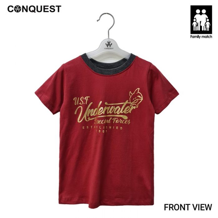 ONLINE CONQUEST KIDS CLOTHES USF UNDERWATER TEE IN RED MALAYSIA