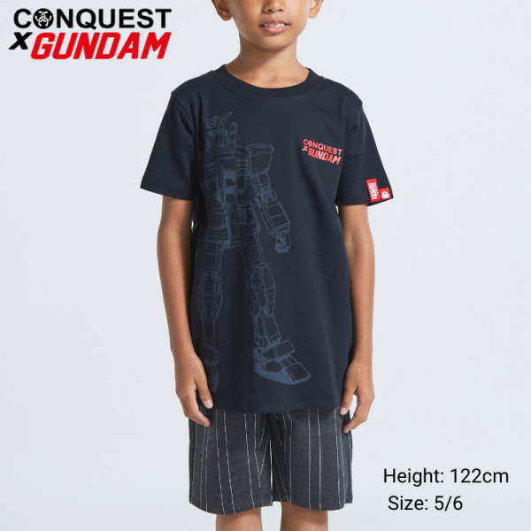 CONQUEST X GUDAM ONLINE KIDS CLOTHES RX-78-2 OUTLINE TEE IN DARK GRAY MALAYSIA