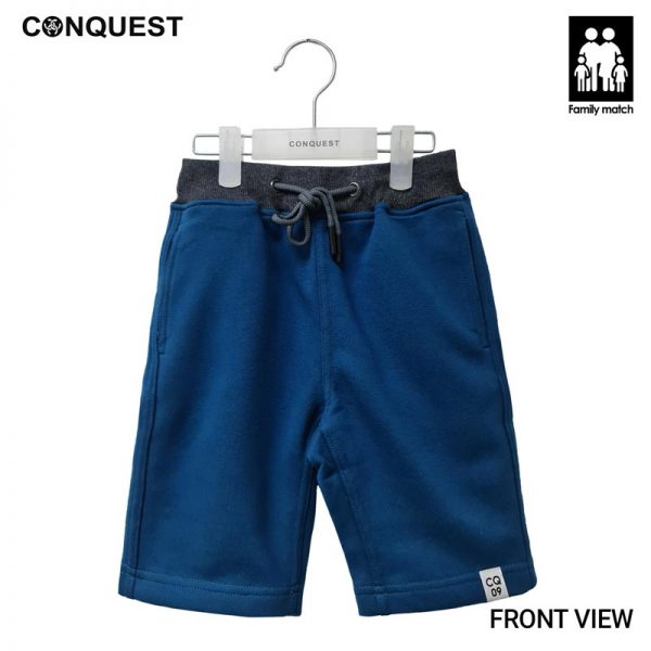 Kids Pants CONQUEST KIDS BASIC SHORT PANT Blue Colour Front View