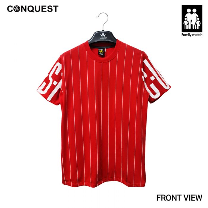 Conquest T Shirt CONQUEST MEN C.U.S.F. PRINTED STRIPE TEE FRONT VIEW
