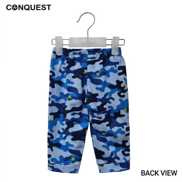 Baby Bottoms CONQUEST BABY MOCO CAMOUFLAGE LONG PANT Army Blue Colour Back View