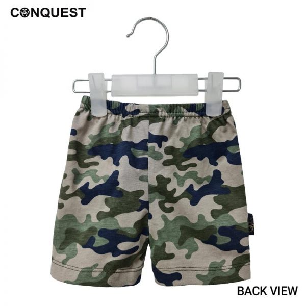 Baby Pants CONQUEST BABY MOCO CAMOUFLAGE SHORT PANT Army Green Colour Back View