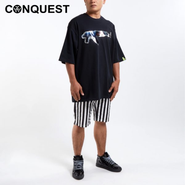Conquest T Shirt CONQUEST MEN LIMITED PREMIUM OVERSIZED AK-47 GRAPHIC TEE SIDE VIEW
