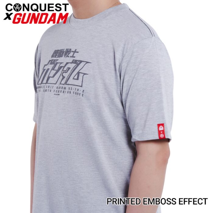 Conquest T Shirt CONQUEST X GUNDAM MEN GUNDAM LOGO TEE PRINTED EMBOSS EFFECT