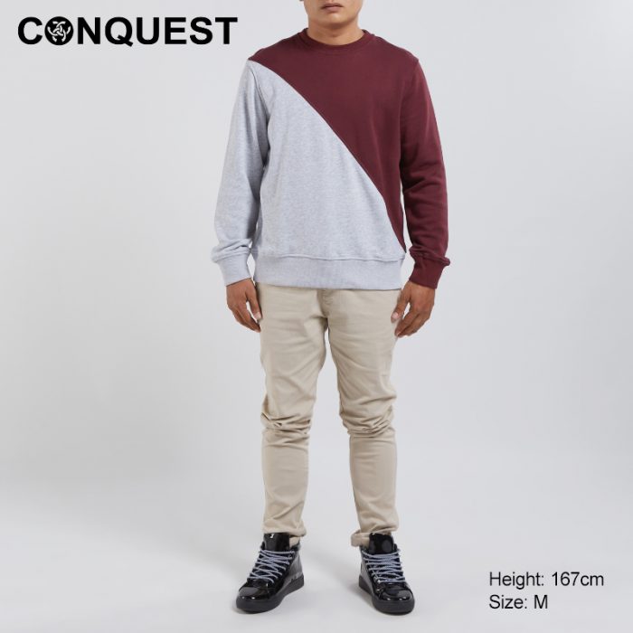 Conquest Sweater T Shirt CONQUEST MEN COLOUR BLOCK SWEATER FRONT VIEW