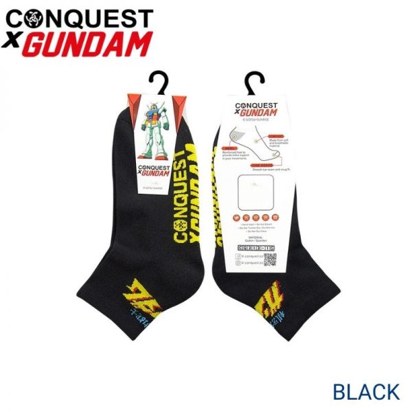 CONQUEST X GUNDAM SPORT SOCKS (1 pair pack) BLACK