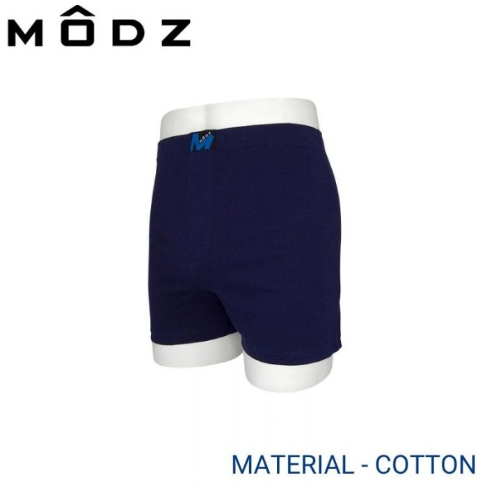 Mens Boxer Underwear Malaysia MODZ MEN COTTON BOXER EXTRA SIZE (2 pcs pack) Covered Waistband Blue Colour Side View