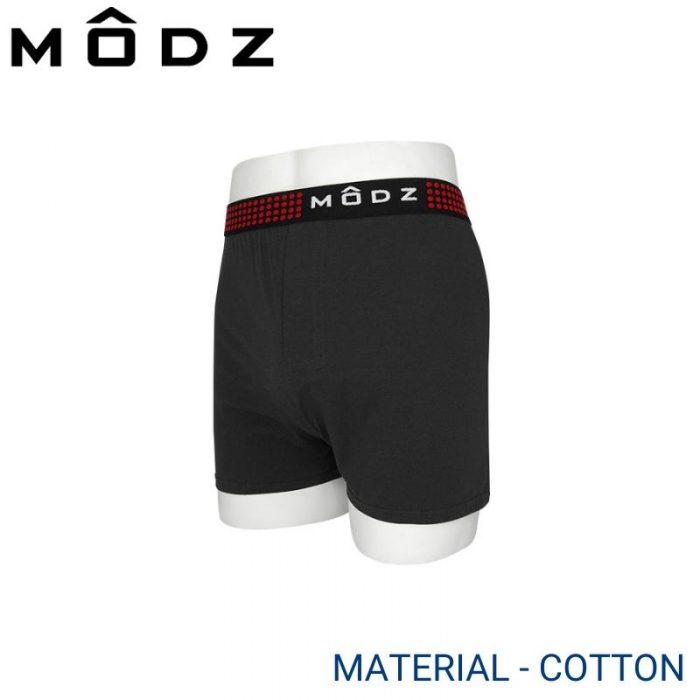 Mens Boxer Underwear Malaysia MODZ MEN COTTON BOXER EXTRA SIZE (2 pcs pack) Elastic Waistband Grey Colour Side View