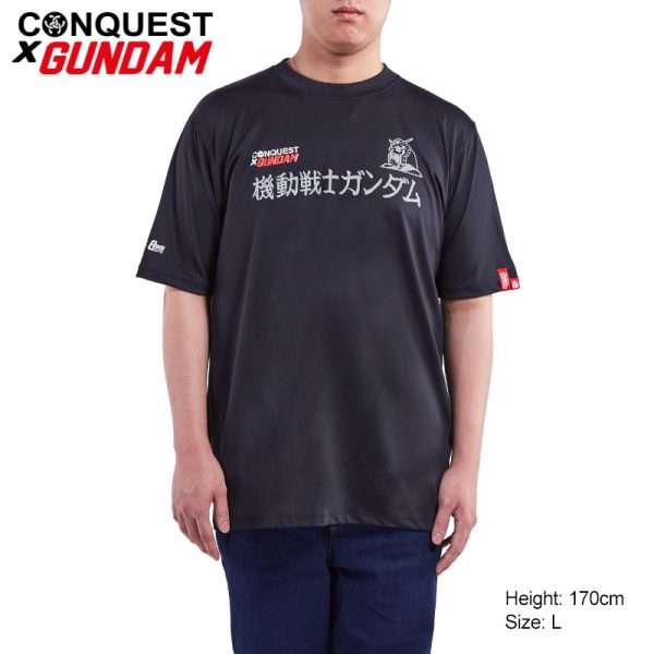 Conquest T Shirt BLACK CONQUEST X GUNDAM MEN E.F.S.F. RX-78-2 GUNDAM ESSENTIAL TEE FRONT VIEW